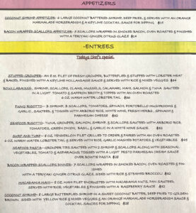 Keylime Bistro Restaurant Menu | Restaurants on Captiva